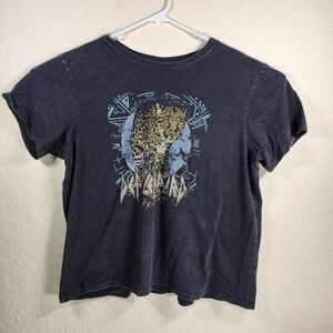 Def Leppard Hysteria Animal Black Short Sleeve T-Shirt Women's XL